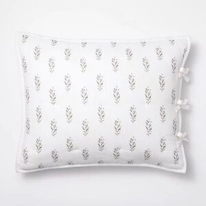 Threshold Studio McGee Standard Lofty Cotton Slub Wood Block Floral Sham